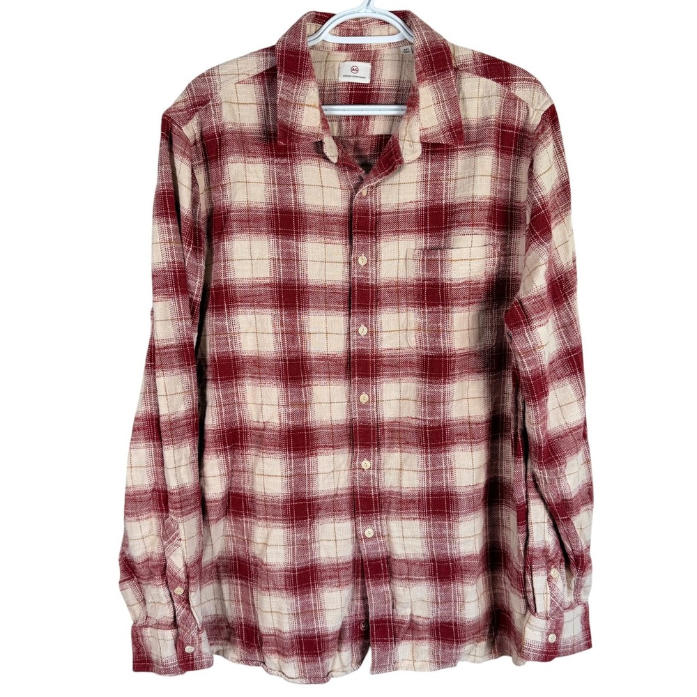 AG Adriano Goldschmied Flannel Shirt Button Up Mens XXL Red Plaid Cotton